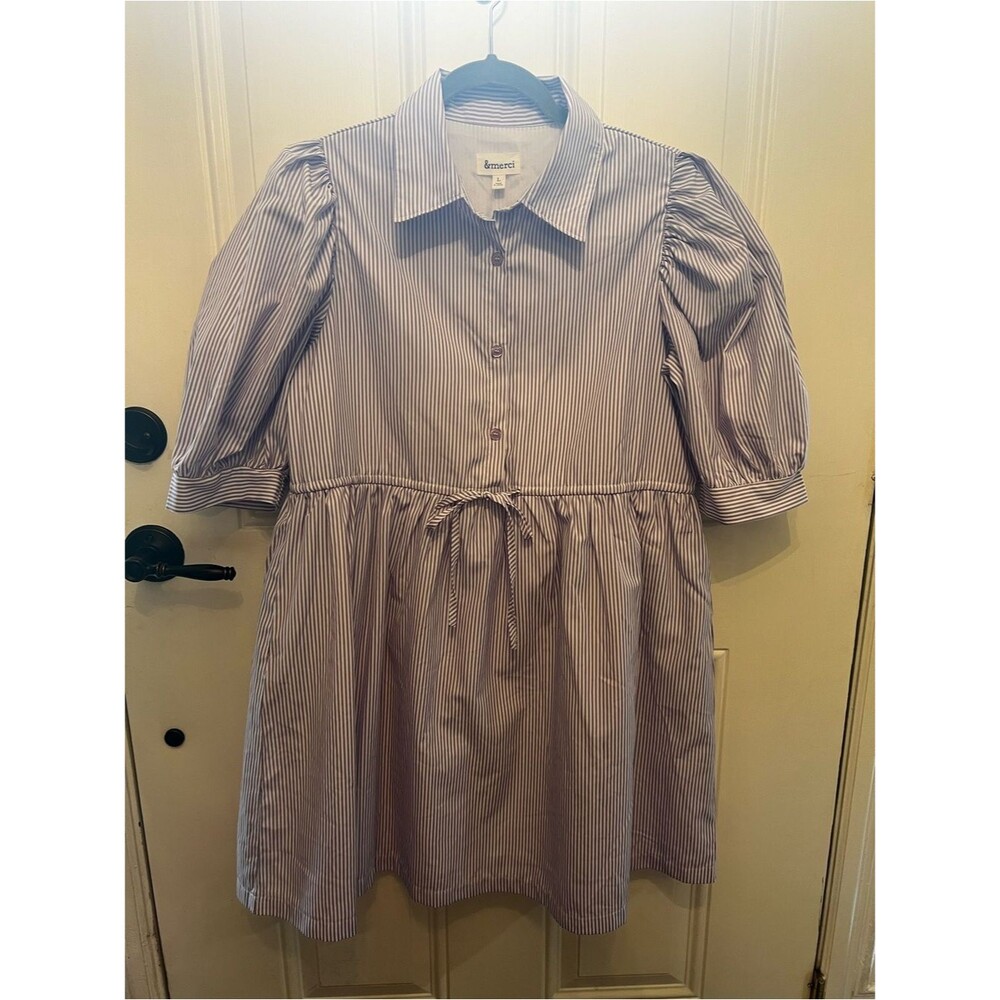 &merci Striped Shirt Dress in Lavender
